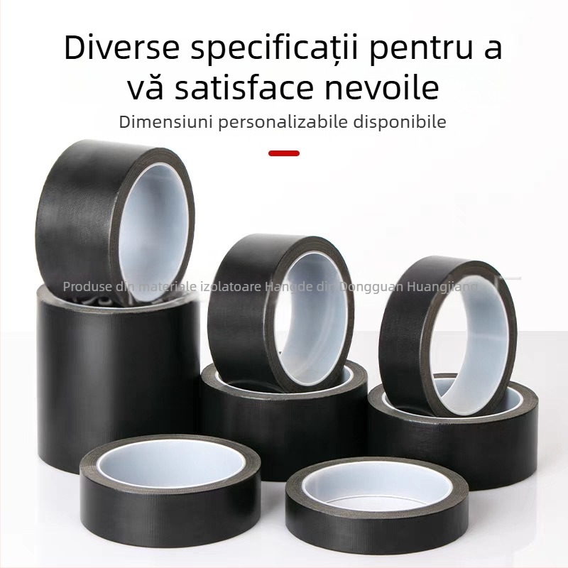 Bandă neagră anti-static, cu finisaj mat, rezistentă la temperaturi înalte, ignifugă și izolație termică pentru sigilarea vidului în mașinile de ambalare