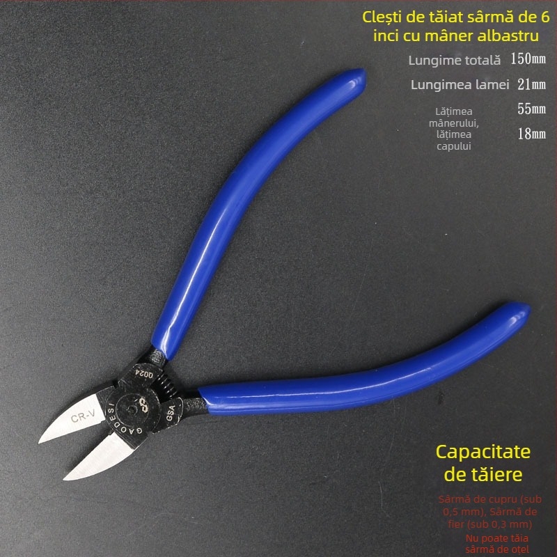 Clește din oțel inoxidabil industrial, 5 inch, tăiere diagonală și laterală