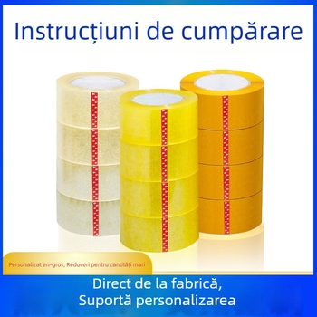 Bandă de ambalare transparentă, cu vâscozitate înaltă pentru sigilare, suport BOPP, 50 μm, lățime 45 mm, lungime 150 m