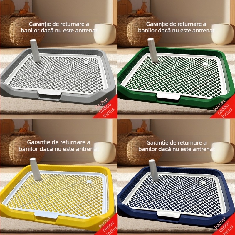 Toaletă pentru câini cu tavă plată din plasă, pentru câini de la mici la mari