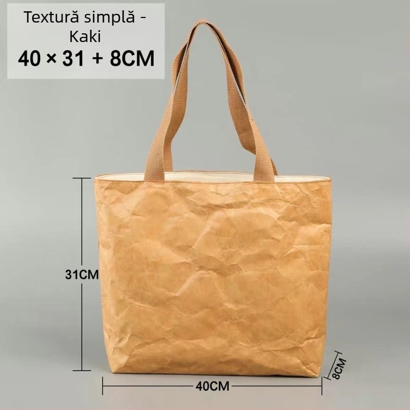 Geantă din hârtie kraft cu logo personalizat, poșetă de umăr și bretea crossbody