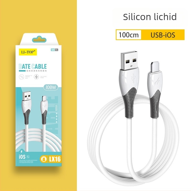 Cablu Type-C anti-bend pentru încărcare rapidă, 100W, cu cupru pur, senzație TPE de silicon, transfer de date