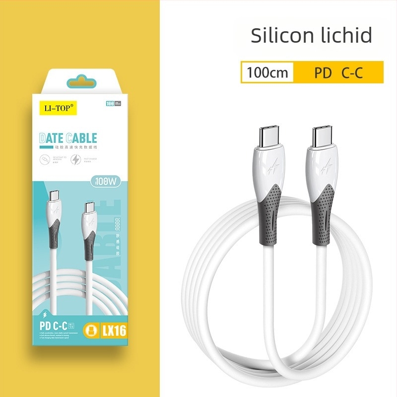 Cablu Type-C anti-bend pentru încărcare rapidă, 100W, cu cupru pur, senzație TPE de silicon, transfer de date