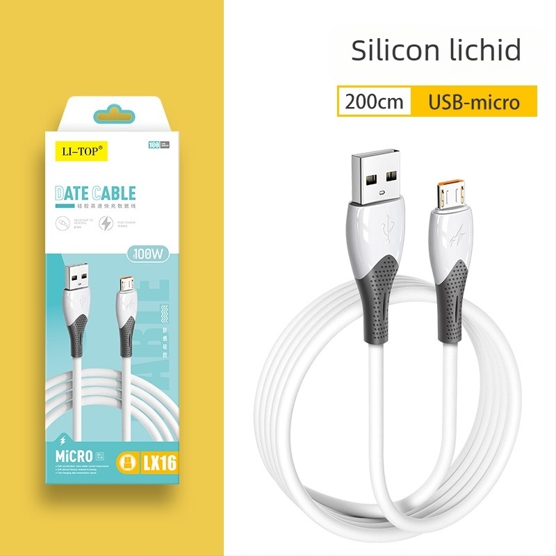 Cablu Type-C anti-bend pentru încărcare rapidă, 100W, cu cupru pur, senzație TPE de silicon, transfer de date