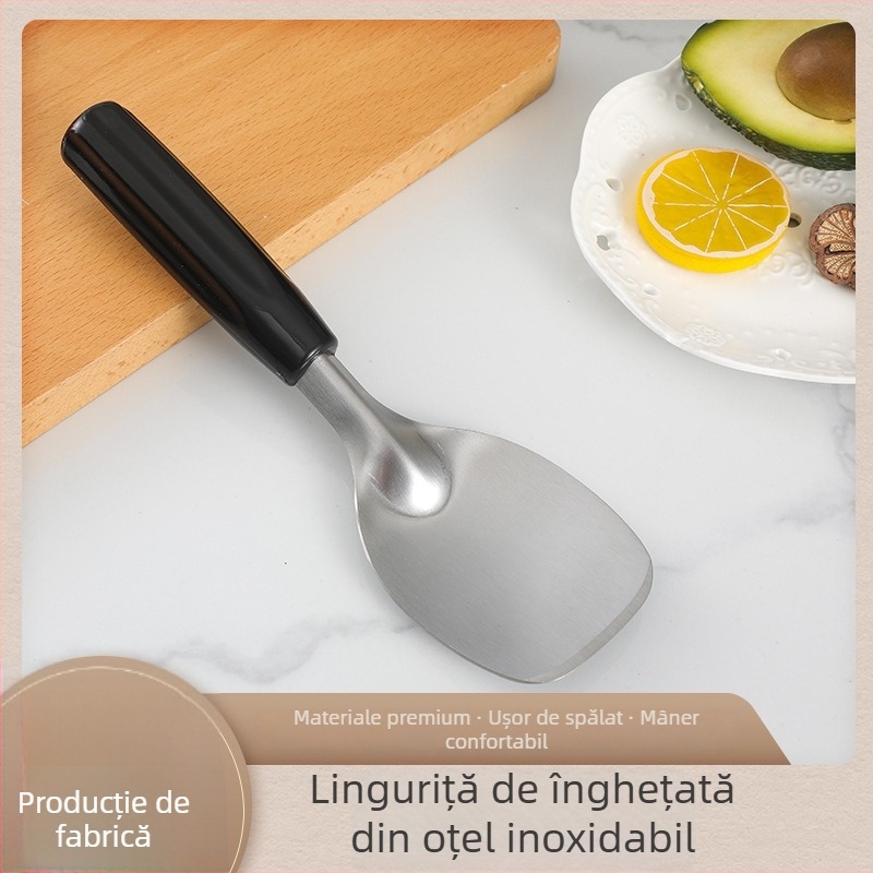 Lingură din oțel inoxidabil pentru înghețată, lingură de gătit pentru orez, lingură de orez ne-magnetică îngroșată – unealtă de bucătărie creativă
