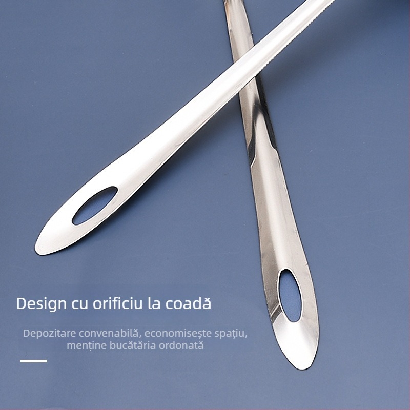 Lingură cu sită din oțel inoxidabil, mâner lung, dimensiuni mici și mari, pentru supe și terci, set bucătărie casă și uz comercial