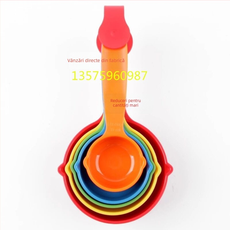 Set de 10 linguri de măsurat pentru coacere, din plastic, stil drăguț, bucătărie
