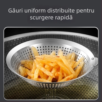 Lingură-șor din oțel inoxidabil ultra gros pentru oală fierbinte, strecurător pentru găluște și tăiței, design monobloc, sită de bucătarie