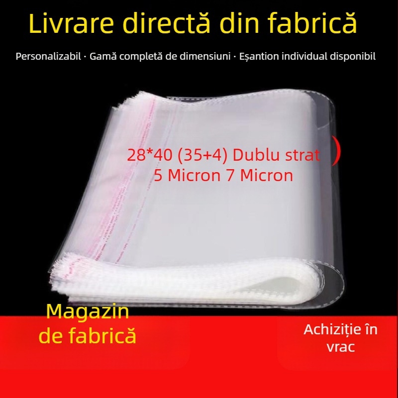 Pungi OPP autoadezive transparente pentru haine, ambalaje din plastic sigilabile, 28×40 cm