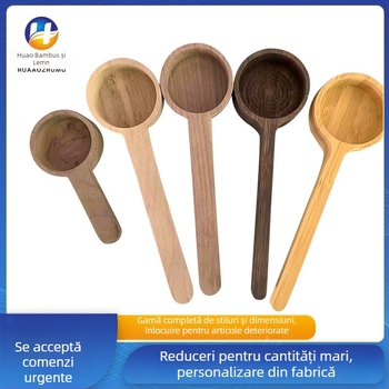 Lingură de măsurare cafea din nuc negru – lemn masiv, lingură cantitativă pentru boabe de cafea, cafea măcinată și cremă de cafea