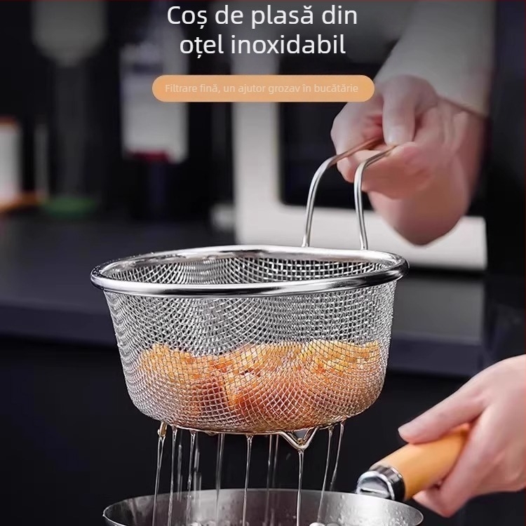 Strecurător din oțel inoxidabil pentru uz casnic, mare, pentru tăiței și găluște