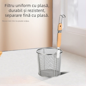 Strecurător pentru tăiței și legume, sită de filtrare, lingură de gătit, oțel inoxidabil 304, strecurător mare pentru oale fierbinți, mâner anti-alunecare