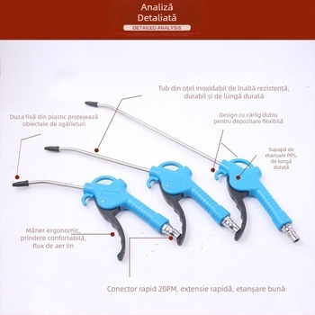 Weibo Pistol de suflare a prafului, cu aer comprimat, presiune înaltă, tijă extensibilă