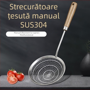 304 oțel inoxidabil, strecurător de bucătărie împletit manual, sită fină pentru dumplings