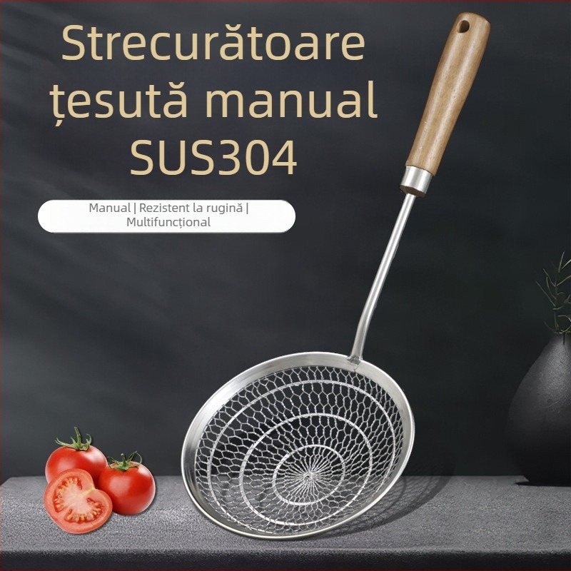 304 oțel inoxidabil, strecurător de bucătărie împletit manual, sită fină pentru dumplings