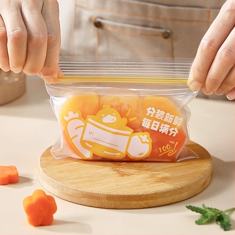 Pungi transparente Ziplock pentru uz casnic, cu închidere automată, pentru congelator și depozitare în frigider, pachet 100 buc