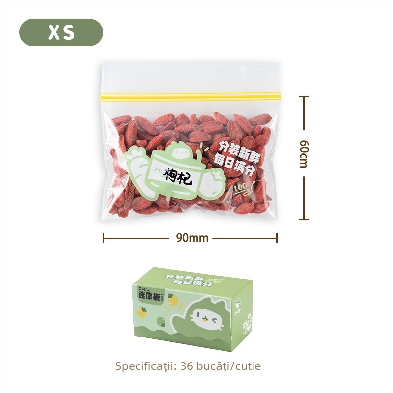 Pungi transparente Ziplock pentru uz casnic, cu închidere automată, pentru congelator și depozitare în frigider, pachet 100 buc
