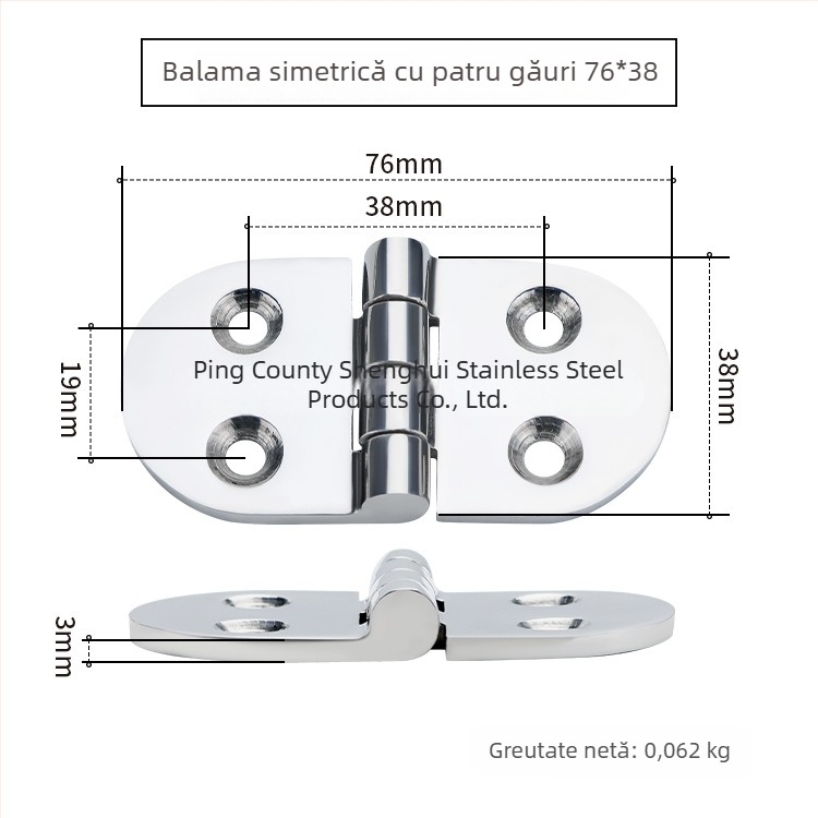 Balama simetrică din oțel inoxidabil 316 pentru uz casnic și mecanic, accesorii pentru iahturi și echipamente marine, rezistentă la ruginire