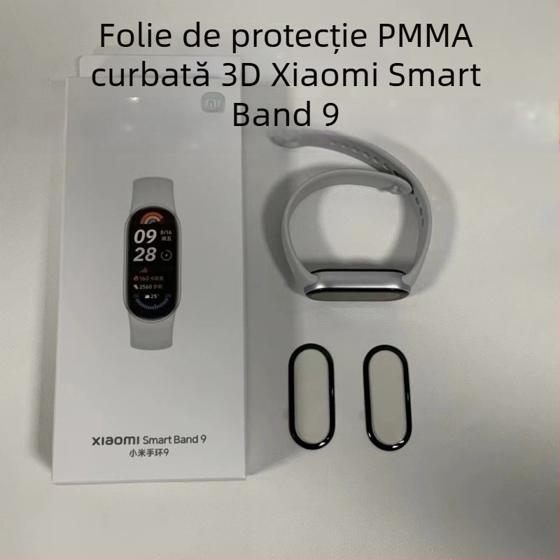 Carcasă protecție integrată cu folie de protecție a ecranului pentru Xiaomi Mi Band 8/9, antiamprentare, ecran complet, PC + sticlă