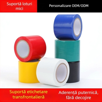 Bandă izolatoare pentru țevi PVC, cu adeziv pe bază de cauciuc, 0,15 mm × 45 mm × 20 m, culori alb, galben, negru, albastru, verde, roșu