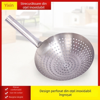 Colander din oțel inoxidabil pentru prăjit și oale fierbinți, sită mare de bucătărie cu mâner scurt