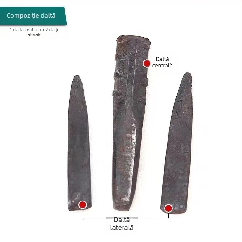 Daltă pentru spargerea pietrei, cu cap din oțel de înalt carbon și mâner din oțel, lungime 85–185 mm