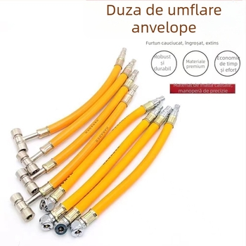 Duză de umflare cu capete simple și duble și tijă de umflare pentru anvelopele motocicletelor, mașinilor și bicicletelor electrice