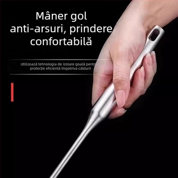 Set lingură de prăjit și spatulă din oțel inoxidabil, mâner lung, ustensile bucătărie, 304 oțel inoxidabil