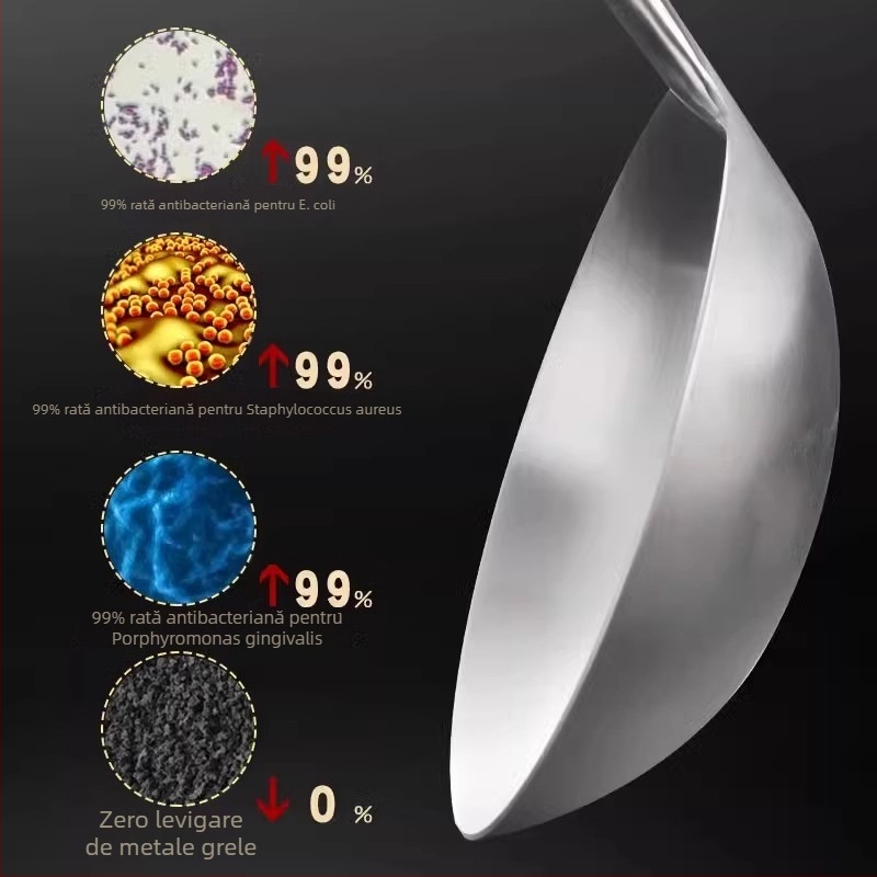 Set lingură de prăjit și spatulă din oțel inoxidabil, mâner lung, ustensile bucătărie, 304 oțel inoxidabil