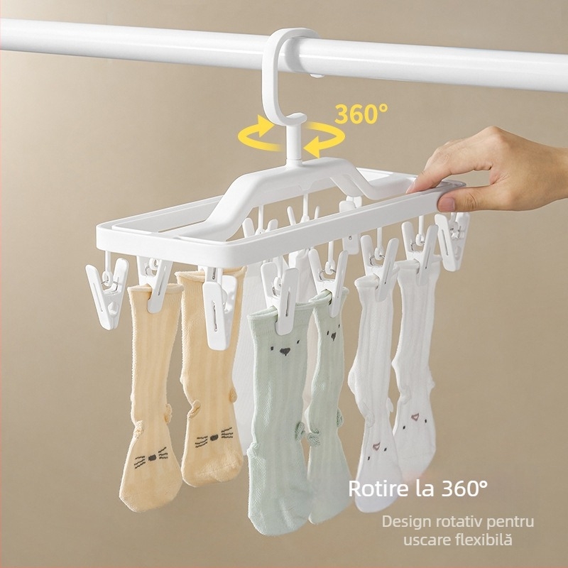 Uscător de șosete cu mai multe cleme pentru lenjerie și șosete de copii — balcon, utilizare casnică, cleme pentru haine multifuncționale