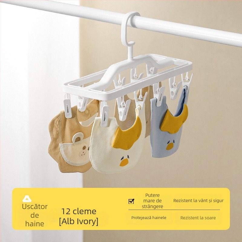 Uscător de șosete cu mai multe cleme pentru lenjerie și șosete de copii — balcon, utilizare casnică, cleme pentru haine multifuncționale