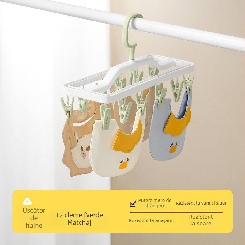 Uscător de șosete cu mai multe cleme pentru lenjerie și șosete de copii — balcon, utilizare casnică, cleme pentru haine multifuncționale