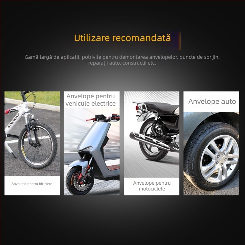 Unealtă pentru montare și demontare anvelope pentru bicicletă, tricicletă, scuter electric, motocicletă și automobil