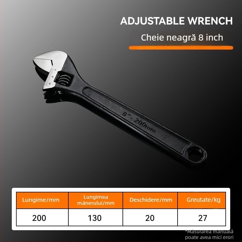 Cheie reglabilă cu mâner ușor, unealtă manuală versatilă