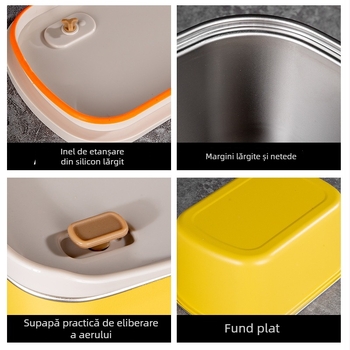 Cutie de depozitare din oțel inoxidabil 304, dreptunghiulară, cu capac, pentru frigider și congelator – cutie de prânz multifuncțională