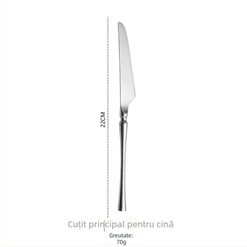 Set tacâmuri din oțel inoxidabil 304, fără logo, cuțit, furculiță și lingură forjate, stil occidental