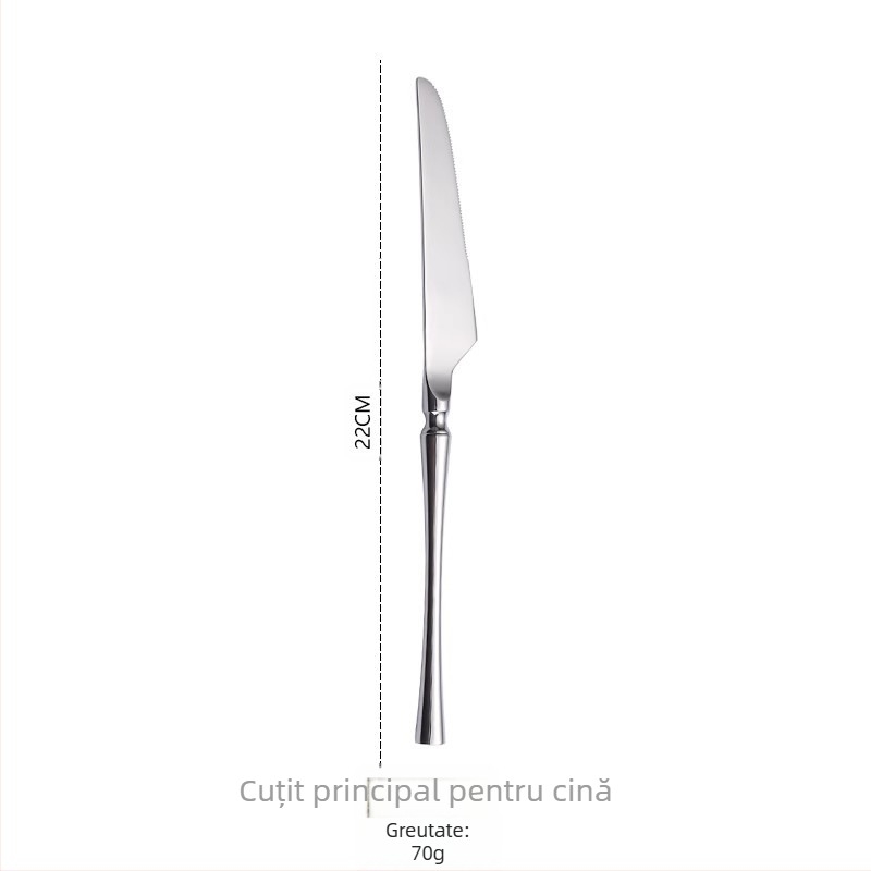 Set tacâmuri din oțel inoxidabil 304, fără logo, cuțit, furculiță și lingură forjate, stil occidental