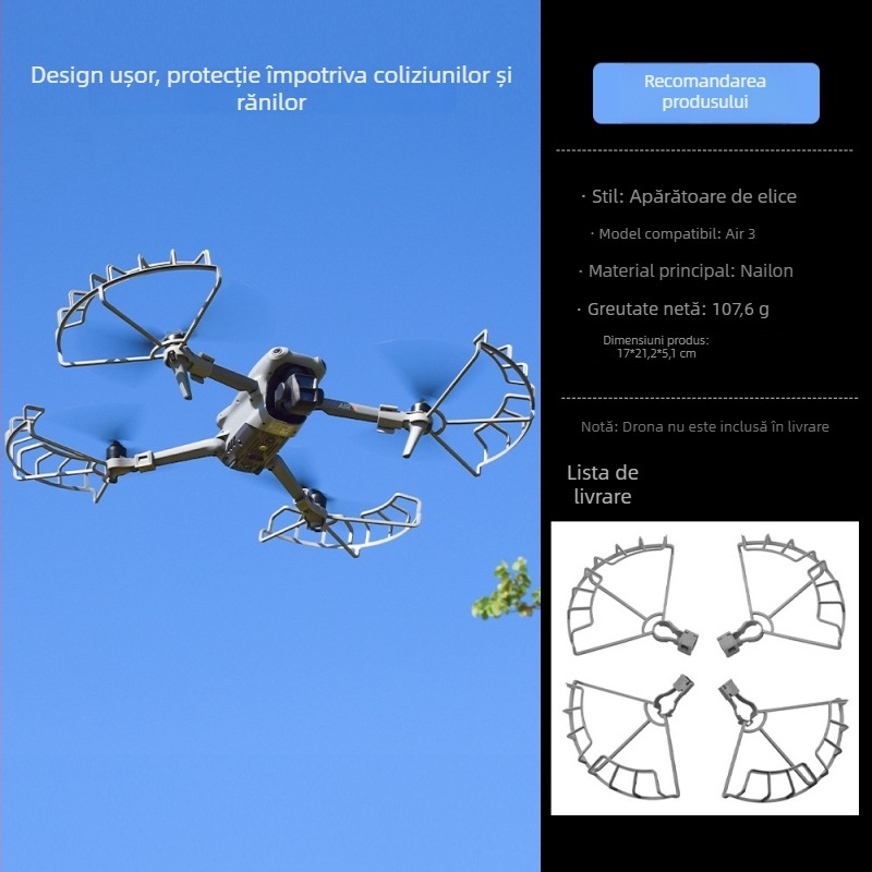 Brdrc – Inel de protecție pentru elice DJI Air 3S, capac de protecție a lamei, accesorii din nylon