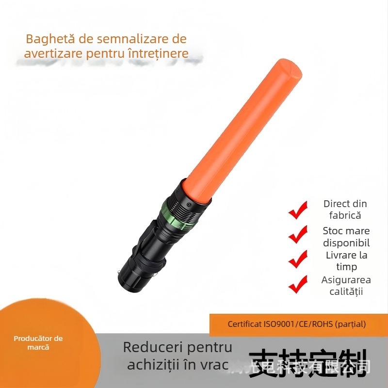 Lanternă LED cu baston de semnalizare pentru siguranță și patrulare