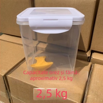 Container de depozitare a alimentelor pentru uz casnic, recipient pentru hrana pisicilor și câinilor, recipient etanș pentru produse uscate, orez, făină și detergent de rufe