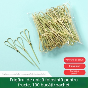 Frigărui din bambus pentru fructe, stil japonez, bețișoare pentru fructe și decor pentru sandvișuri, de unică folosință