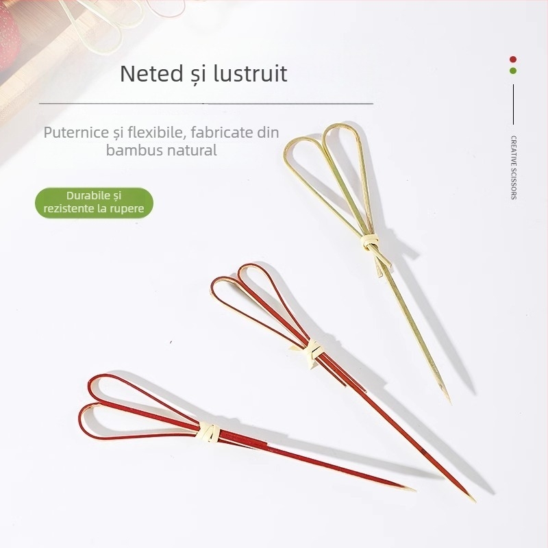 Frigărui din bambus pentru fructe, stil japonez, bețișoare pentru fructe și decor pentru sandvișuri, de unică folosință