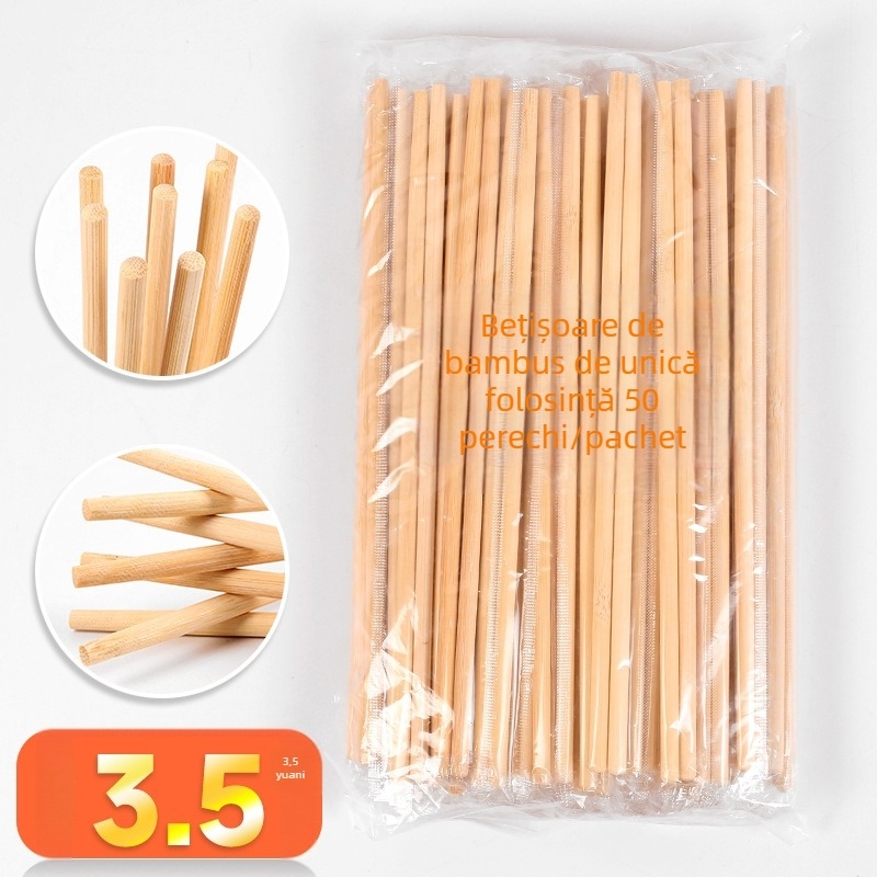 Bețișoare de unică folosință pentru restaurante, 22,5 cm, rotunde, groase, ambalate individual