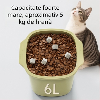 Container pentru hrană de animale de companie, sigilat cu vid, pentru hrană de pisică și câine, rezistent la umezeală și mucegai, protecție împotriva luminii (3L/6L)