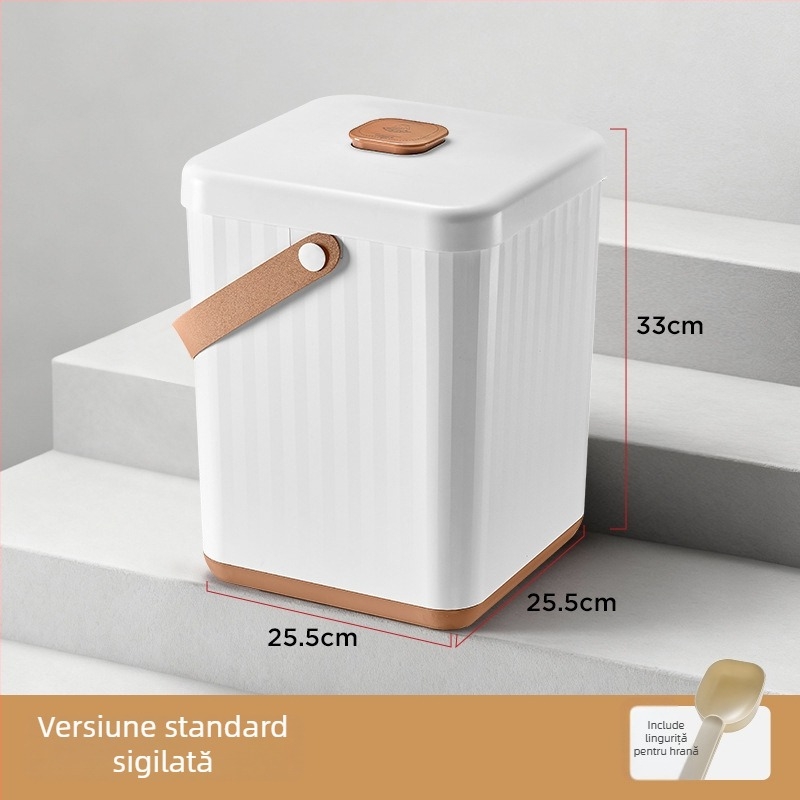 Recipient de depozitare a hranei pentru pisici, sigilat în vid, 18L, din ABS plastic