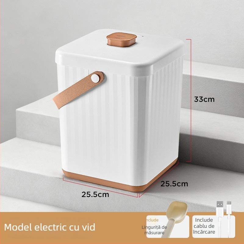 Recipient de depozitare a hranei pentru pisici, sigilat în vid, 18L, din ABS plastic