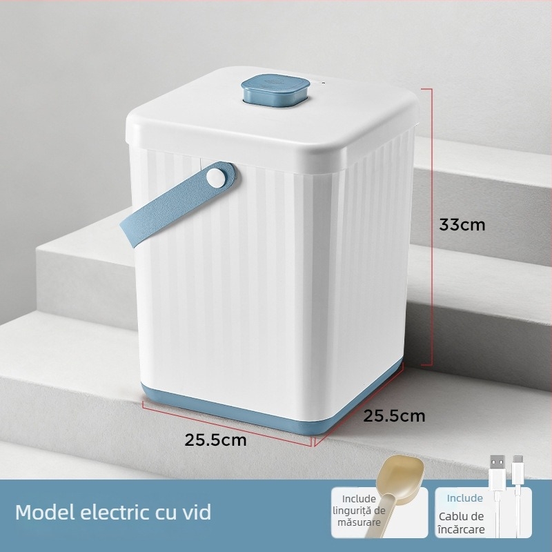 Recipient de depozitare a hranei pentru pisici, sigilat în vid, 18L, din ABS plastic