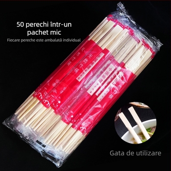 Bețișoare de bambus, de unică folosință, perechi duble conectate, ambalate individual, pentru nunți și banchete, biodegradabile