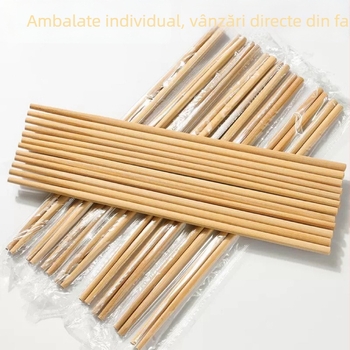 Bețișoare de unică folosință din bambus carbonizat, de calitate alimentară, ambalate individual pentru mâncare la pachet/fast-food, mai late și mai lungi, potrivite pentru restaurantele de hot pot