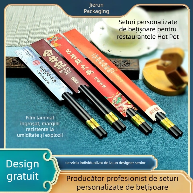 Husă de bețișoare de unică folosință cu imprimare a logo-ului pentru restaurante occidentale și cafenele